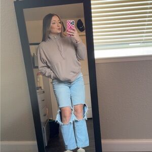 Women's Taupe Pullover Jacket